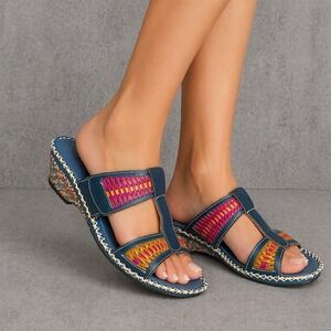 L'Artiste Ganzo-TL French Inspired Leather Slip On Sandals Womens 40 US 9-9.5